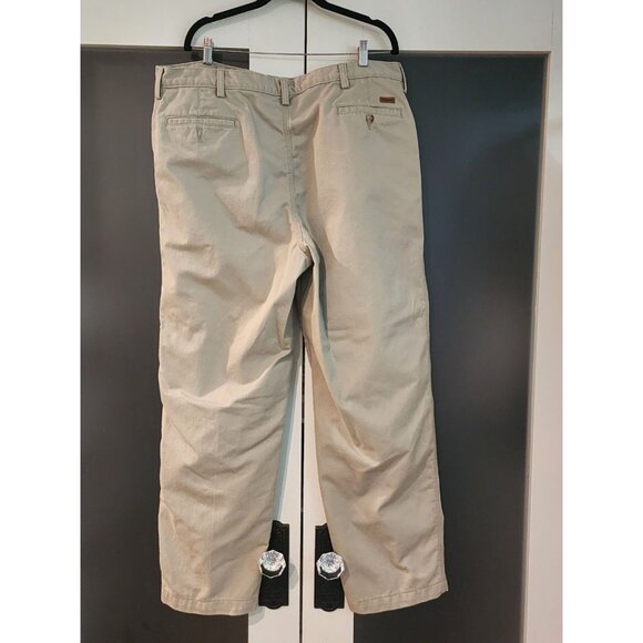 Carhartt Pants Cotton Khaki B129STN Mens 42x32 Flat Front Pockets - Picture 2 of 9